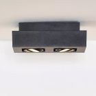 Zwarte dim to warm plafondspot Xirax, incl. 2x 5w GU10