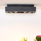 Zwarte dim to warm plafondspot Xirax, incl. 3x 5w GU10