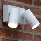 Witte buitenlamp met bewegingssensor Taylor, aluminium