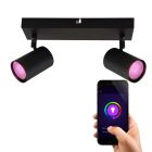 Moderne smart plafondlamp zwart, Elena, 9W, RGBW