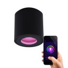 Moderne smart plafondlamp zwart, Alion, IP44, 4,5W, RGBW