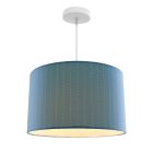 Petrol blauwe hanglamp met lijntjesmotief