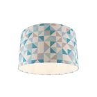 Ruitjesmotief plafondlamp blauw, tienerkamer