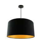 Hanglamp Urvin, zwart met goud velours, 50 cm