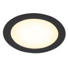 Zwarte downlight aluminium, Umbriel, 24W, 3000K LED, IP44