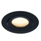 Zwarte inbouwspot aluminium, Wimke, 5W, 2700K LED, IP44