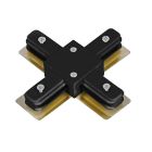 X-vorm connector voor 1-fase railverlichting, zwart