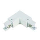 L-vorm connector buiten voor 3-fase railverlichting, wit, Pro