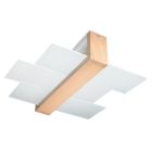 Moderne plafondlamp Fouzia, bruin, hout