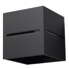 Zwarte up down wandlamp Jacky, aluminium