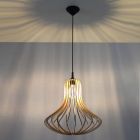 Landelijke hanglamp Grada, bruin, hout