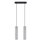 Landelijke hanglamp Feyza, grijs, beton