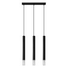 Moderne hanglamp Ishani, zwart, staal, 3L