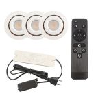3 kantelbare veranda spots Rona, IP44, met aansluitset en afstandsbediening, wit