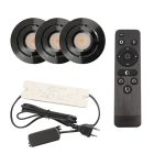 3 kantelbare veranda spots Rona, IP44, met aansluitset en afstandsbediening, zwart