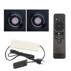 2 kantelbare veranda spots Rona vierkant, IP44, met aansluitset en afstandsbediening, zwart