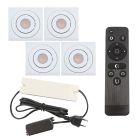 4 kantelbare veranda spots Rona vierkant, IP44, met aansluitset en afstandsbediening, wit