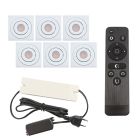 6 kantelbare veranda spots Rona vierkant, IP44, met aansluitset en afstandsbediening, wit