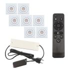 7 kantelbare veranda spots Rona vierkant, IP44, met aansluitset en afstandsbediening, wit