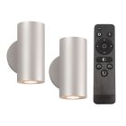 2 buitenlampen up down Salar, 12V, incl. aansluitset en afstandsbediening