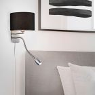 Nikkelen wandlamp metaal, Ledbury, met schakelaar