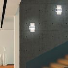 Grijze up down wandlamp, Leontien, 4,3W, 3000K LED, met schakelaar