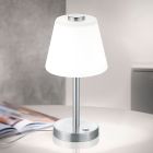 Nikkelen tafellamp modern, Liv, 4W, 3000K LED, met schakelaar