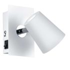 Witte wandspot glas, Laysha, 6W, 3000K LED, met schakelaar