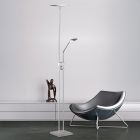 Nikkelen vloerlamp modern, Simon, 15W, 3000K LED, met schakelaar