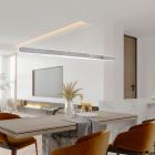 Zilveren hanglamp design, Dwayn, 48W, warm tot koud wit verstelbare LED, met touchdimmer