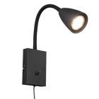 Zwarte wandlamp modern, Joanne, met schakelaar