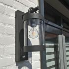 Moderne buitenlamp met bewegingssensor Sambesi, antraciet, aluminium, IP44