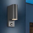 Antraciete buitenlamp met bewegingssensor Laurien, aluminium, modern, IP44