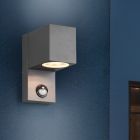 Antraciete buitenlamp met bewegingssensor Laurien, aluminium, modern, IP44