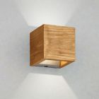 Bruine up down wandlamp Deka, hout, vintage, 4 watt