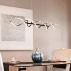 Chromen hanglamp design, Sylvian, 45W, warm tot koud wit verstelbare LED, 3-staps dimbaar