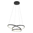 Zwarte hanglamp design, Teodore, 34W, white switch LED, 3-staps dimbaar