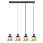 Zwarte hanglamp rookglas, Meriem