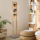 Vintage staande leeslamp Keira, nikkel, metaal