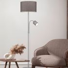 Grijze vloerlamp modern, Ledbury, met schakelaar