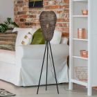 Messing vloerlamp landelijk, Mohcine, met schakelaar