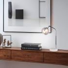 Chromen tafellamp design, Rahma, met schakelaar