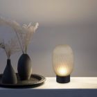 Groene oplaadbare tafellamp modern, Danyal, 1,5W, 3000K LED, 3-staps dimbaar