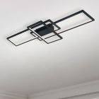 Antraciete plafonnière modern, Jetse, 36W, RGBW LED, met afstandsbediening