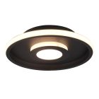 Moderne badkamer plafondlamp Kayla, zwart, metaal, geïntegreerde LED