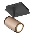 Bruine wandspot modern, Quintijn, met schakelaar