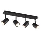 Moderne plafondlamp Nelis, zwart, metaal, IP44