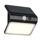 Zwarte buiten wandlamp op zonne-energie kunststof, Mijs, 2,5W, 4000K LED, IP44
