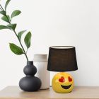 Zwarte kinderkamer tafellamp modern, Smiley, met schakelaar