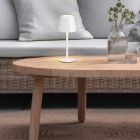 Witte oplaadbare tafellamp metaal, Priya, 1,6W, warm tot koud wit verstelbare LED, 3-staps dimbaar